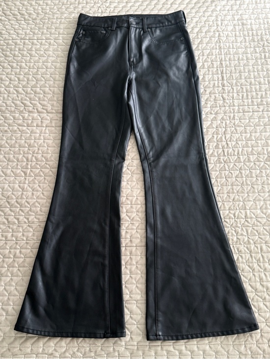 American Eagle Outfitters Denim - American Eagle AE Stretch Super High Waist Flare Vegan Leather Pants 8